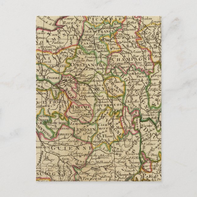 Cartão Postal França, governos (Frente)