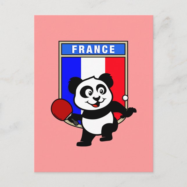 Cartão Postal França Mesa Tênis Panda (Frente)