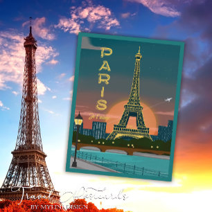 Cartão Postal França Moderna Paris je t'aime Eiffel Tower Viage