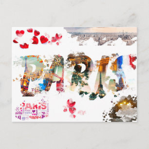 Cartão Postal França Moderna Paris je t'aime Eiffel Tower Viagem