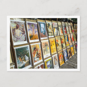 Cartão Postal França Paris Paisagem Urbana Área de Montmartre Ar