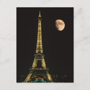 Cartão Postal França, Paris. Torre Eiffel à noite com