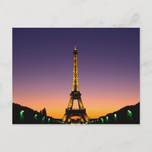 Cartão Postal França, Paris, Tour Eiffel ao pôr do sol.