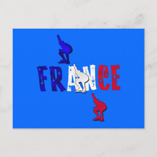 Cartão Postal França patinadores de patinagem rápida presentes n