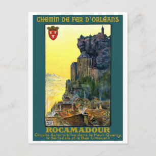 Cartão Postal França Rocamadour Viagens vintage de Poster resta