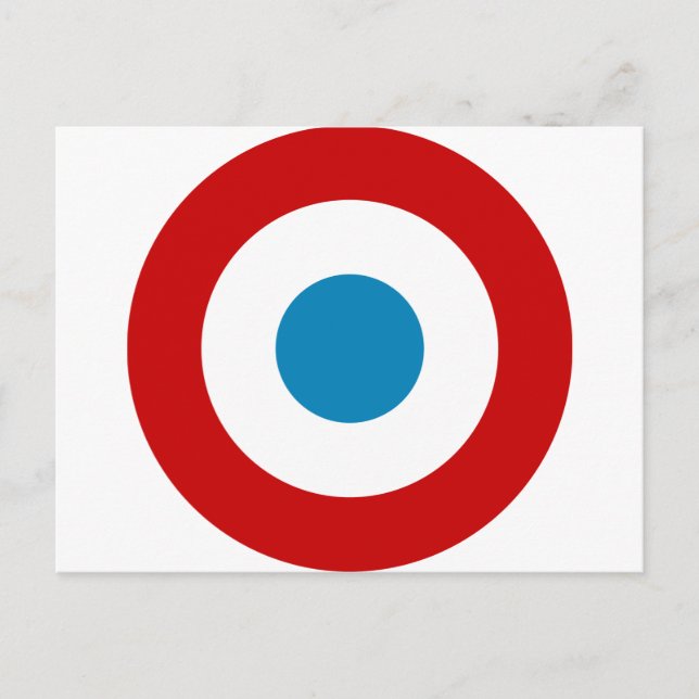 Cartão Postal França: Roundel França Cocarde Tricolore (Frente)