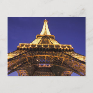 Cartão Postal FRANÇA, Torre Eiffel de Paris, vista noturna