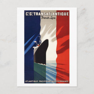 Cartão Postal França Viagens vintage de Poster restaurada