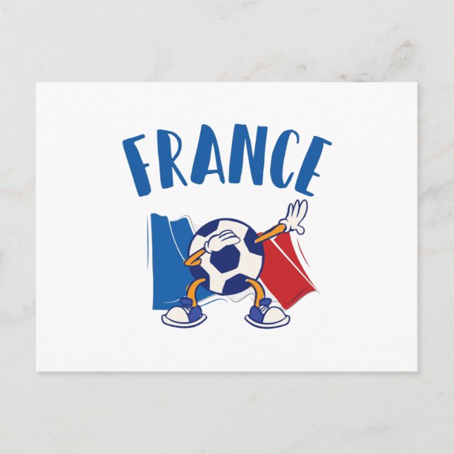 Cartão Postal France Dabbing Soccer Ball Flag (Frente)