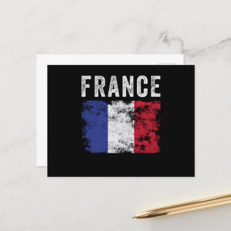Cartão Postal France Flag Distressed - French Flag