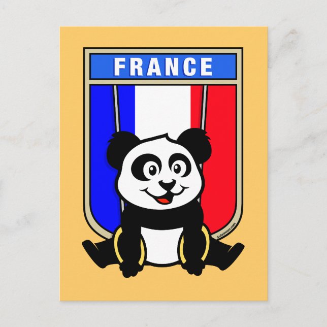 Cartão Postal France Rings Panda (Frente)