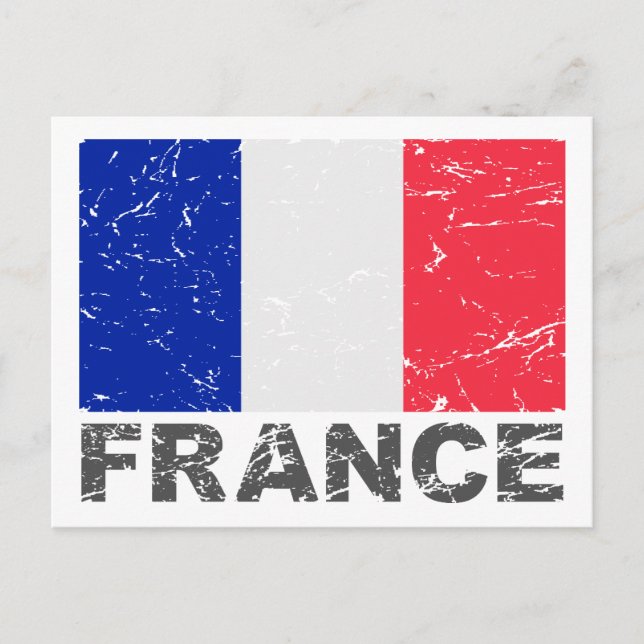 Cartão Postal France Vintage Flag (Frente)