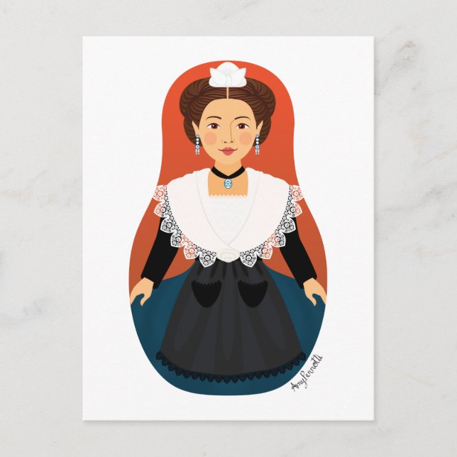 Cartão Postal Francês, Arles, Provence Matryoshka Cartão-postal (Frente)