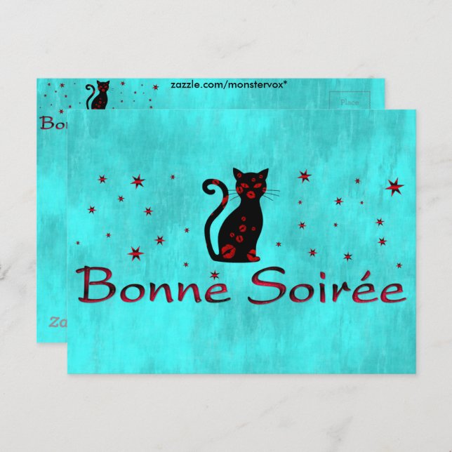 Cartão Postal Francês:Bonne Soiree (Frente/Verso)
