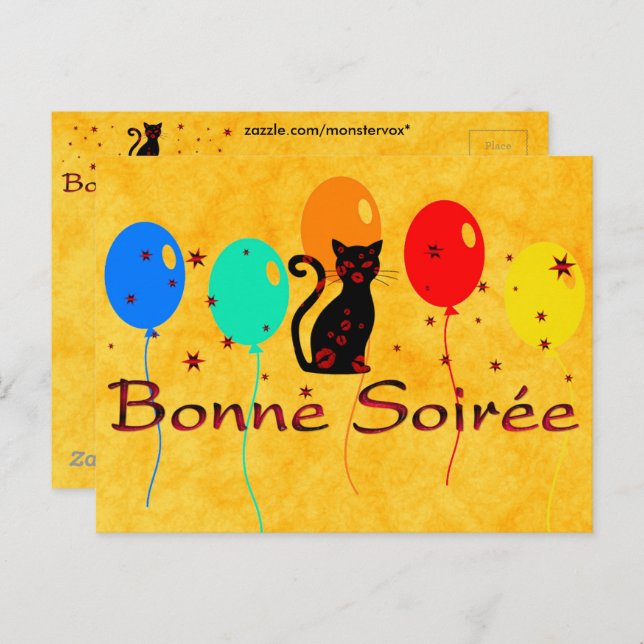 Cartão Postal Francês: Bonne Soiree Postcard (Frente/Verso)
