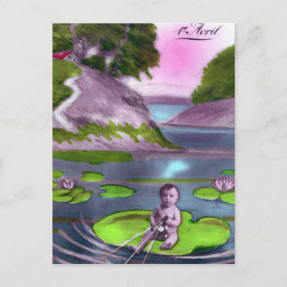 Cartão postal francês da April Fool Vintage