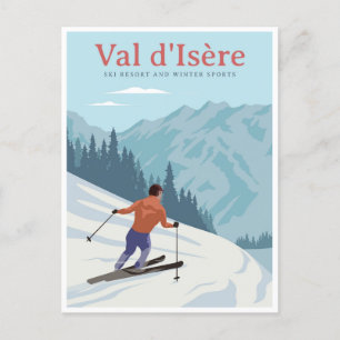 Cartão Postal Francês da viagens vintage de Esqui Val-d'Isère