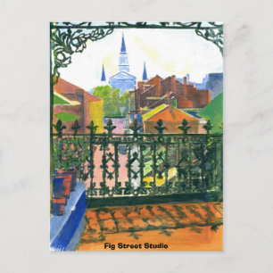 Cartão Postal Francês Quarter Balcony, Fig Street Studio