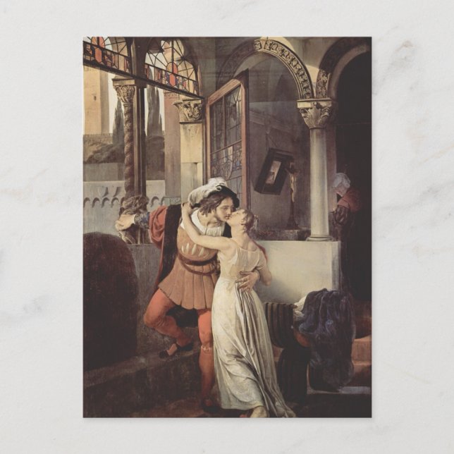 Cartão Postal Francesco Hayez - O último beijo de Romeu e Juliet (Frente)