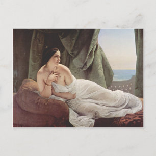 Cartão Postal Francesco Hayez - Odalisca reclinada