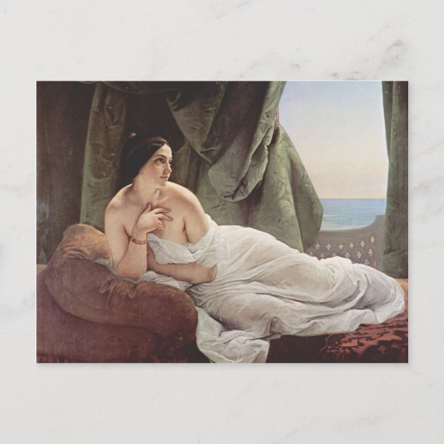 Cartão Postal Francesco Hayez - Odalisca reclinada (Frente)