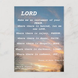 CARTÃO POSTAL FRANCIS PRAYER santo