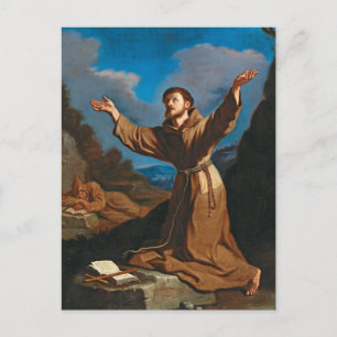 Cartão Postal Francis Recebendo a Stigmata de Guercino