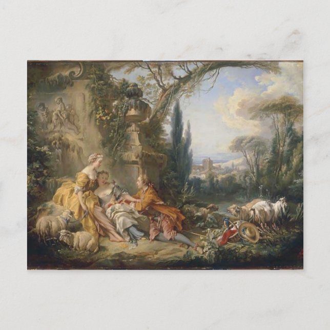 Cartão Postal Francois Boucher - Charms of Country Life (Frente)