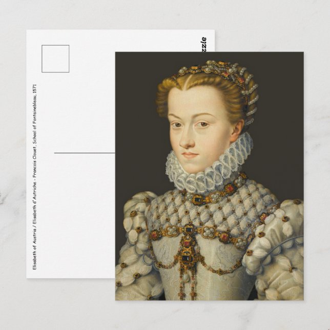 Cartão Postal Francois Clouet - Isabel da Áustria (Frente/Verso)