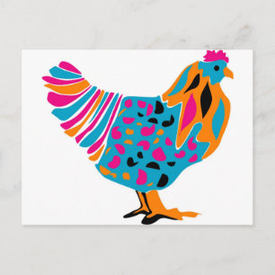 Cartão Postal Frango Brilhante Funky