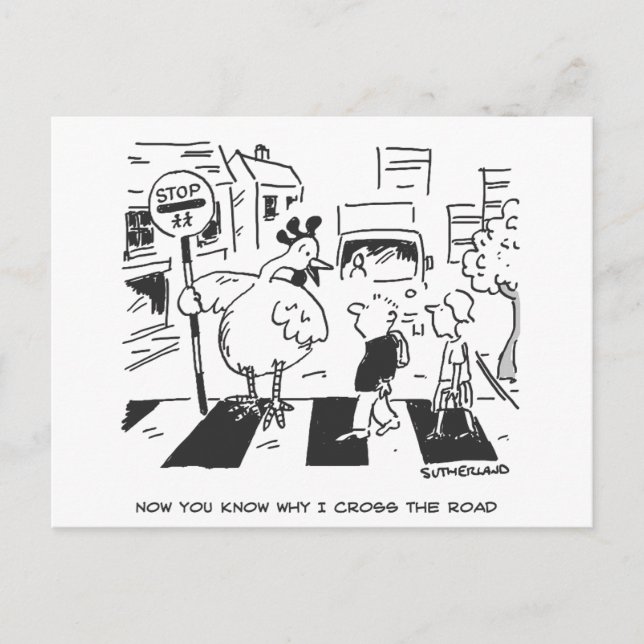 Cartão Postal Frango em um jornal de travessia escolar (Frente)