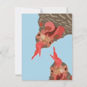 Cartão Postal Frango Engraçado Para Baixo