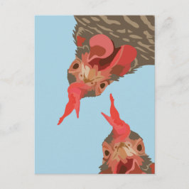 Cartão Postal Frango Engraçado Para Baixo