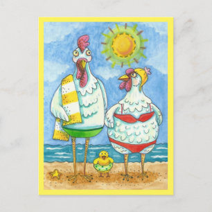 Cartão Postal FRANGOS DO MAR, FAMÍLIA DIVERTIU Posto ENGRAÇADO