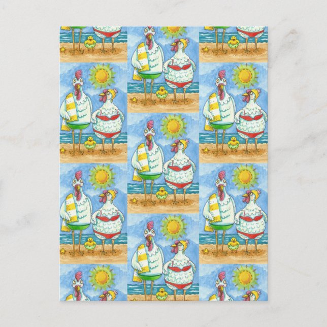 Cartão Postal FRANGOS DO MAR, FAMÍLIA DIVERTIU Posto ENGRAÇADO D (Frente)