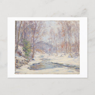Cartão Postal Frank T. Hutchens Pintando, "A Winter Morning"