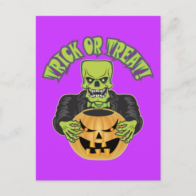 Cartão Postal Frankenstein Skull (Frente)