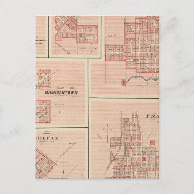 Cartão Postal Frankfort, Clinton Co com Tipton (Frente)