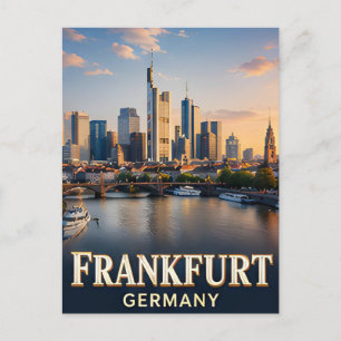 Cartão Postal ✈️ Frankfurt Alemanha Presente de Viagem 🌆