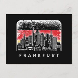 Cartão Postal Frankfurt Alemanha Skyline Vintage