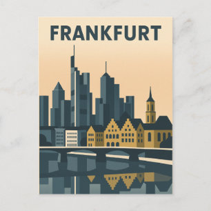Cartão Postal Frankfurt, Alemanha Viagem Minimalista