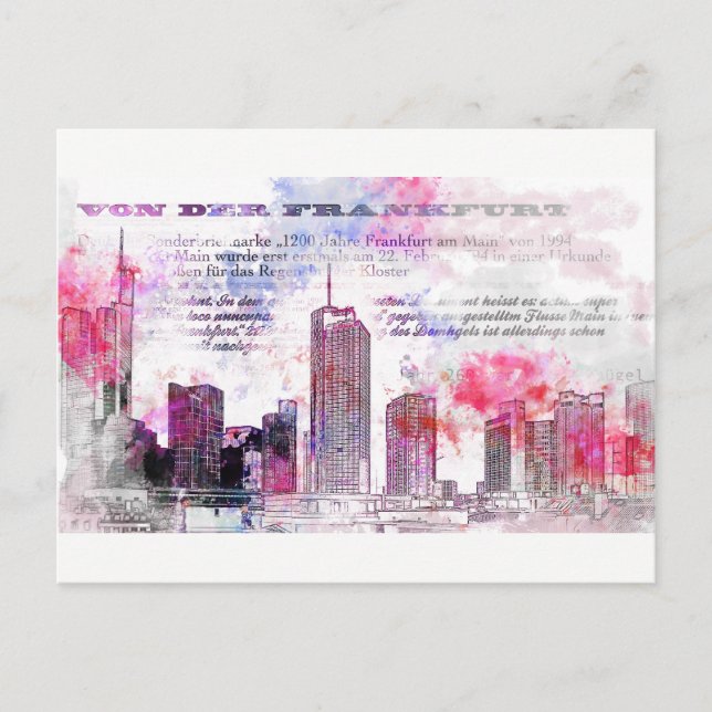 Cartão Postal Frankfurt, Architektur - Ilustração Popart (Frente)