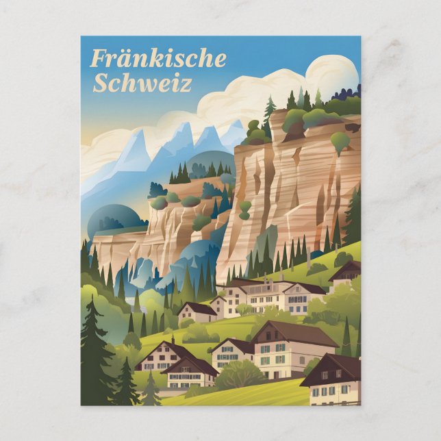 Cartão Postal Fränkische Schweiz Franconian Suiça (Frente)