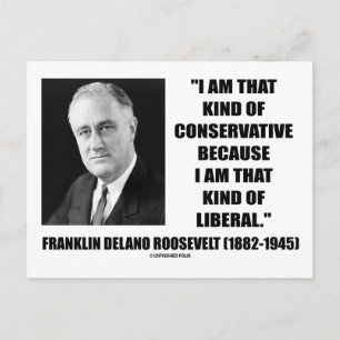 Cartão Postal Franklin Delano Roosevelt Liberal Conservador