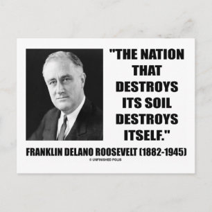 Cartão Postal Franklin Delano Roosevelt Nação Destrui Seu Solo