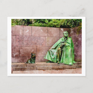 Cartão Postal Franlink D. Roosevelt Statue Watercolor