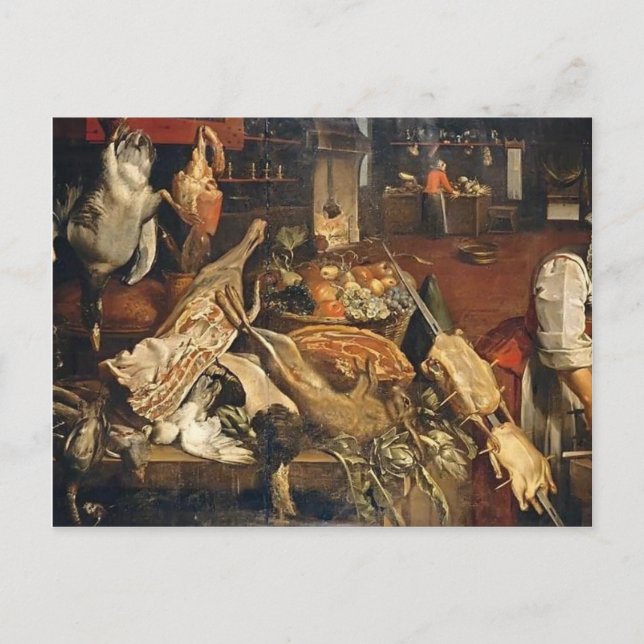 Cartão Postal Frans Snyders - Cozinha - Vida Estática (Frente)