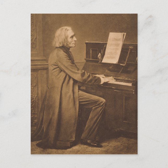 Cartão Postal Franz Liszt no piano (Frente)