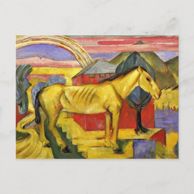 Cartão Postal Franz Marc - Cavalo Amarelo Longo (Frente)