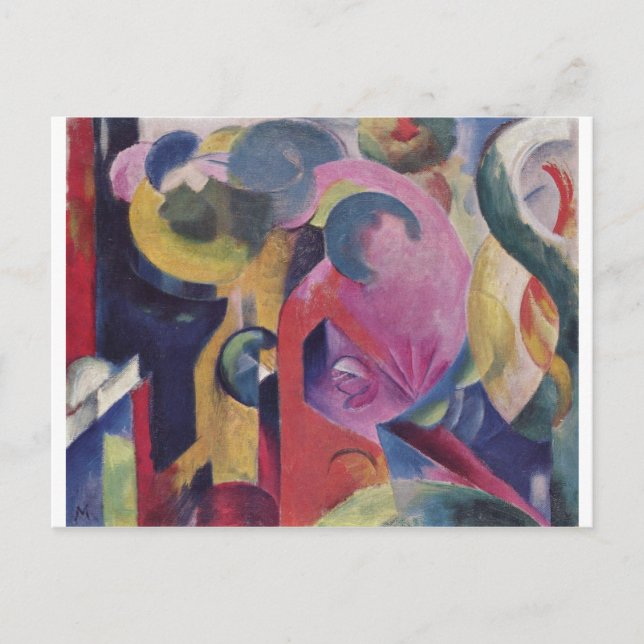 Cartão Postal Franz Marc - Composição III Abstrato de Canvas 191 (Frente)